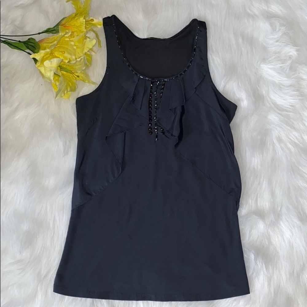 The Limited Gray Ruffle Tank Top
